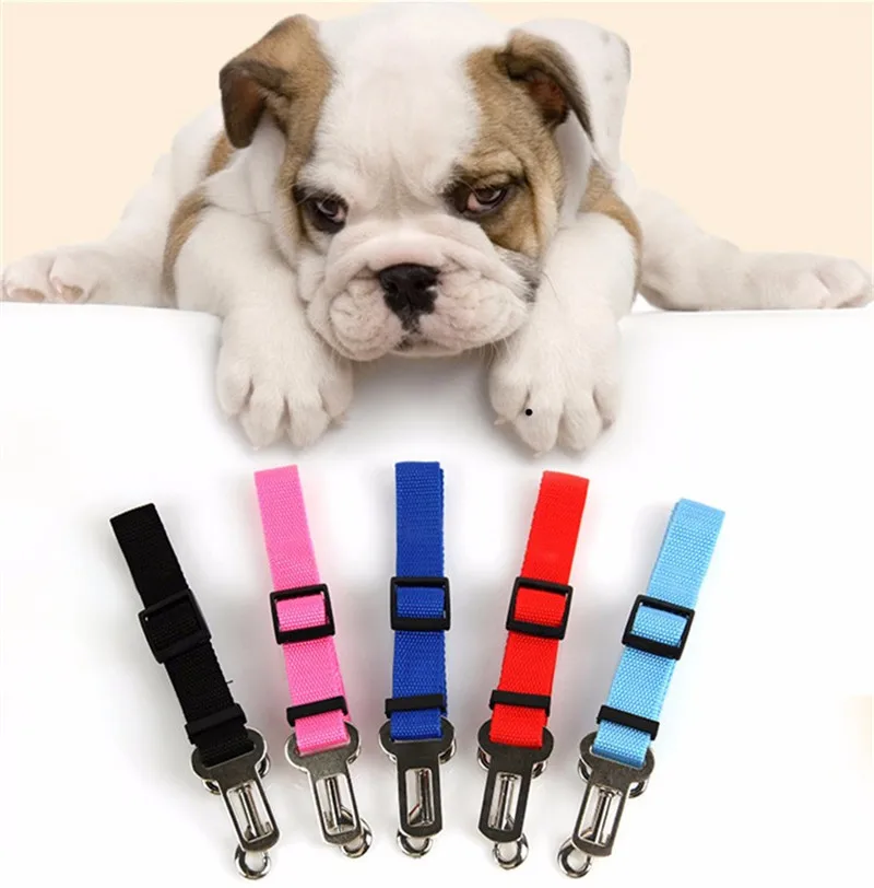 Dog Collars hot Cat Car Seat Belt Dog Accessories Adjustable Harness Lead Leash Small Medium Travel Clip Puppy Collar Leash Pet Items Dog Harnes top Dog Collars