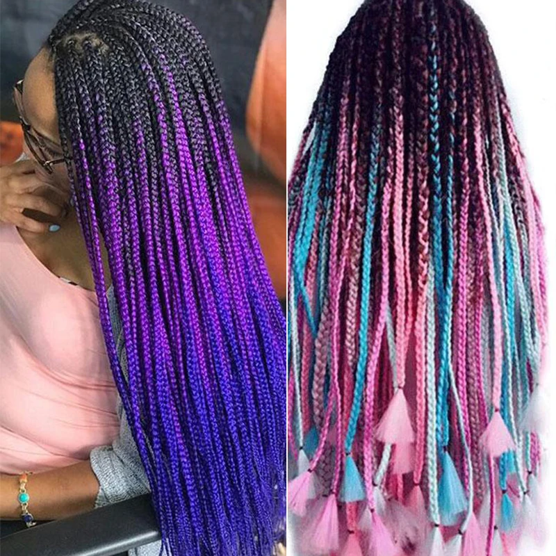 Косы для плетения косичек Dansama с эффектом омбре синтетические волосы 24 дюйма