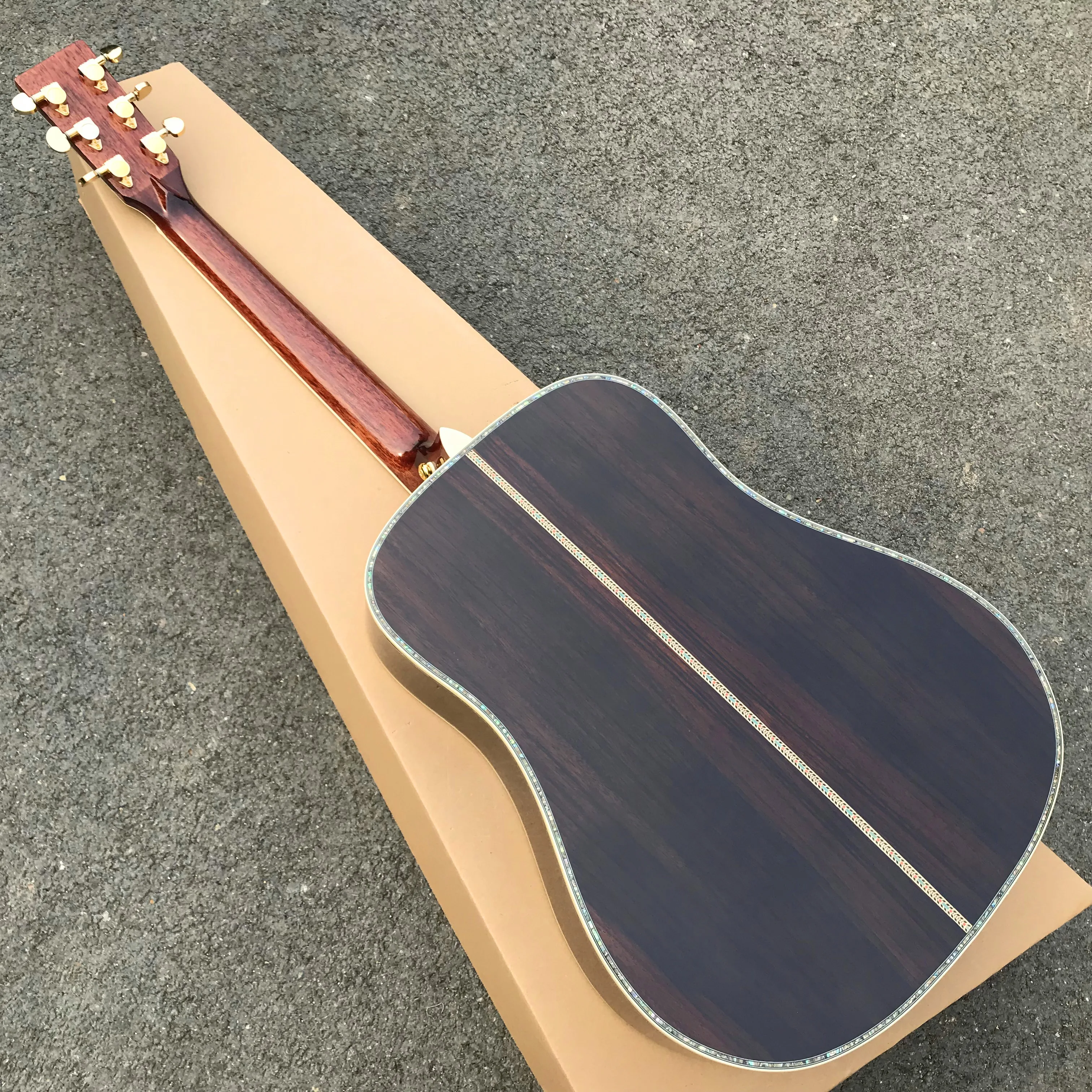 41 &quotтвердая ель Топ D стиль Акустическая гитара Заводская настоящая abalone Ebony гриф