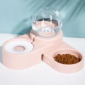 

Pet Automatic Food Feeder and Water Dispensers Small And Medium Dog Cat Bowl 1.8L No Electricity Dogs Cats Water Feeders