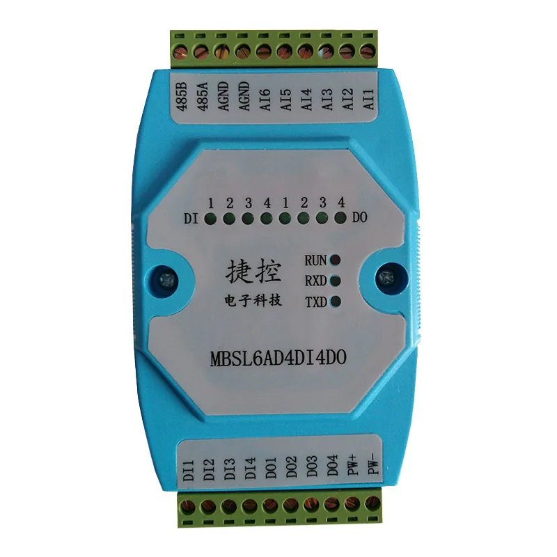 6AD/4DI/4DO Road 0-20mA аналоговый вход 4 дорожный цифровой выходной модуль MODBUS связь RS485 Сбор данных изоляция