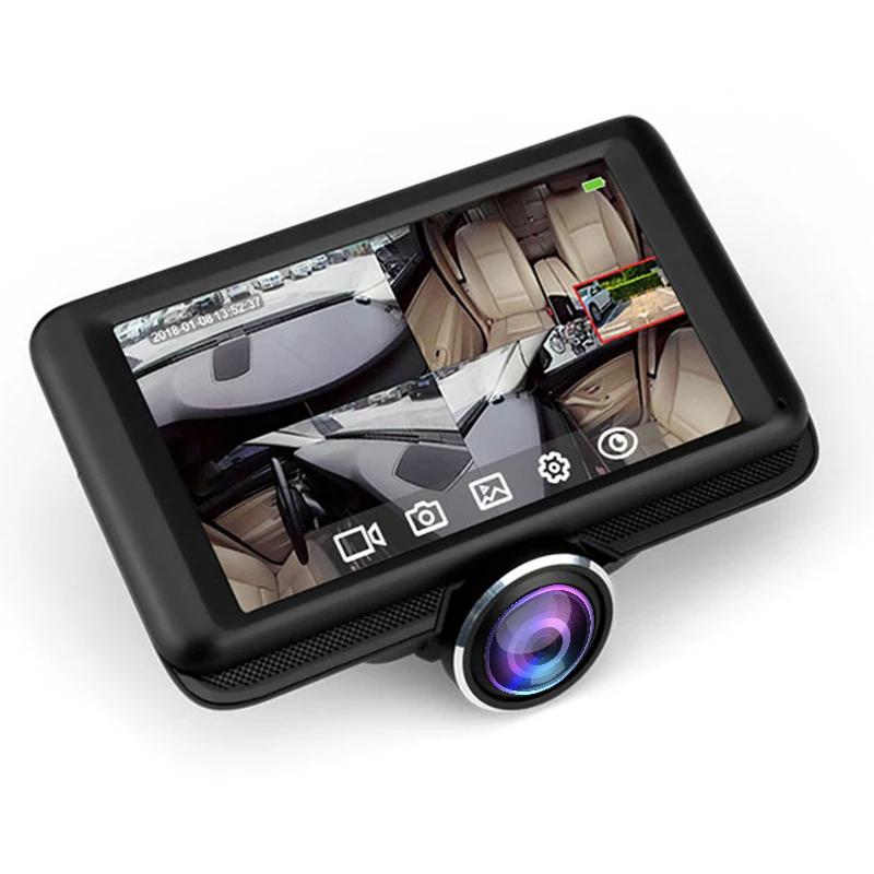 360 FHD 1080P ночного видения антибликовый сенсорный автомобильный видеорегистратор автоматический цикл записи парковки монитор Встроенный микрофон с задней камерой
