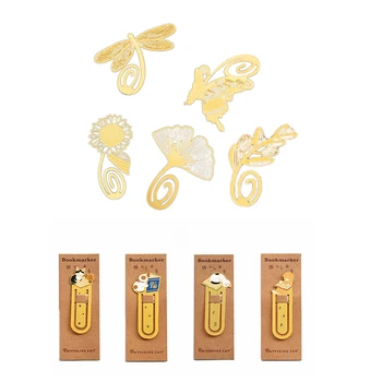 

2 Set Cute Cartoon Art Metal Gold Bookmarks Bookmark Reading New Novelty Metal Bookmarks for Books Cute Cat Bookmark Clip