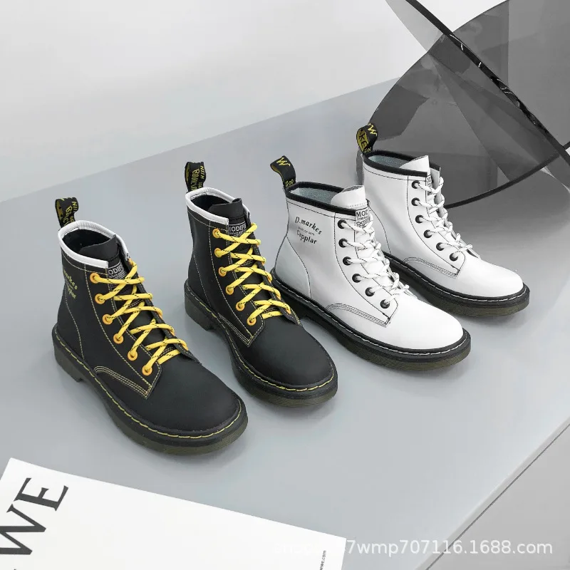 

2019 Autumn And Winter New Style Single Boots Women's round-Toe Chunky Heel Cross Straps Anti-slip Rubber Outsole Knight Martin