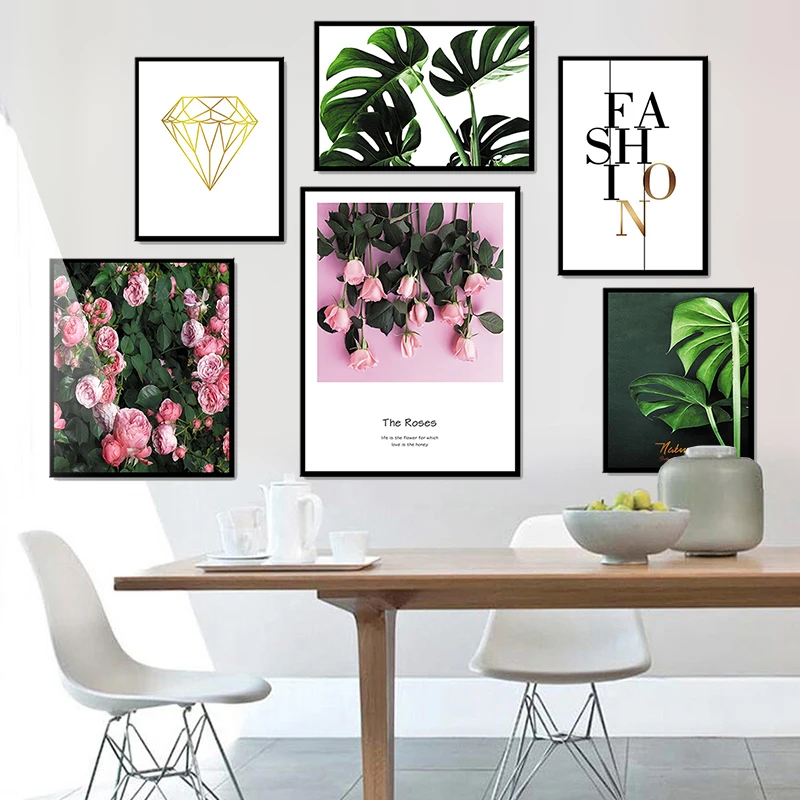 Kaufen Neue 6 Stück Fowers Poster Und Druck Leinwand Malerei Bild Decor Nordic Kunst Bild Auf Der Wand Dekoration Poster Quadro kunst