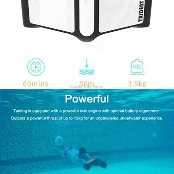 

2020 NEW Trident Waterproof Electric Underwater Scooter Water Sea Two Speed Propeller Diving Pool Scooter Water Sports Equipment