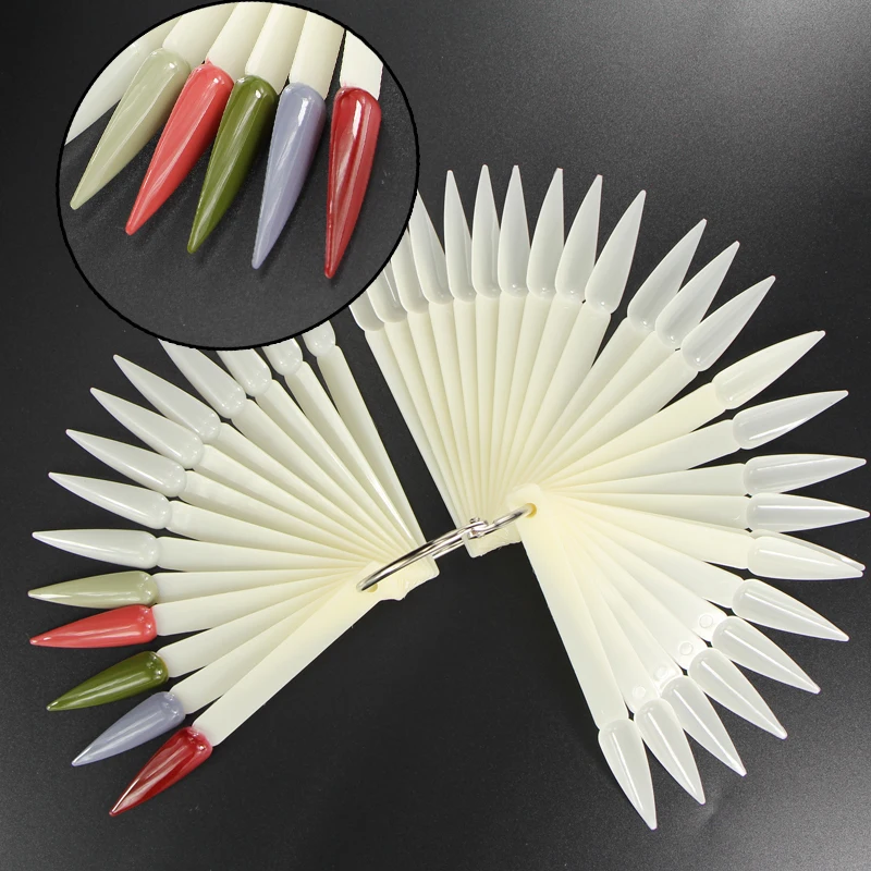 

Nail Color Card Fake nails Fan Style Practice Nail Display Sticks Polish Display Acrylic Tips for Gel Tools Color False nails