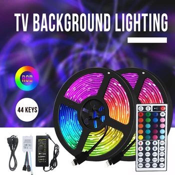 

5m LED Color Strip Lights 5050 LED TV Backlight RGB Strip Light with Infrared Remote DIY LED Tape Strip for Home Gaming Lights