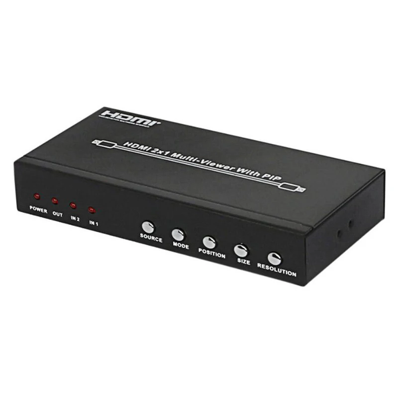  1080P HDMI 2x1 Multi-viewer HDMI Switcher 2 in 1 out Seamless Multiviewer Switch Dual Display for M