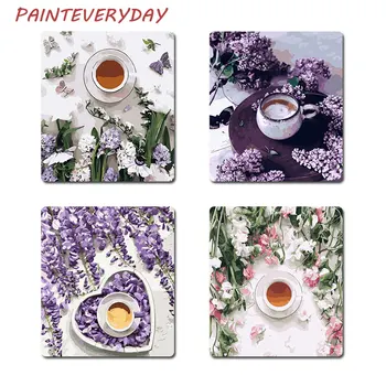

PaintEveryday Coloring By Numbers Canvas Paint Flower And Drink Stillife Casual Style DIY Gift Home Decoration Oil Paintings