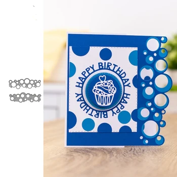 

JC 2pcs Circle Bubble Dot Edge Metal Cutting Dies DIY Scrapbooking Die Cut Card Making Stencil Craft Mold Mould Model Decoration
