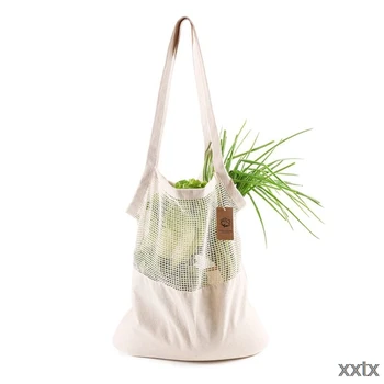 

Reusable Grocery Bag Breathable Cotton Mesh Net Stretchy Bag Shopping Handbag