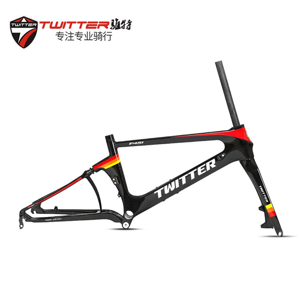 Twitter F451 Folding Bike 22 Inch Frame Carbon Ultralight 451 Carbon Fiber Frameset Disc Brake Qr 100mm 135mm Bsa68 Screwed Bicycle Frame Aliexpress