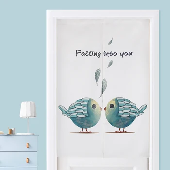 

Japanese Cotton and Linen Curtain Creative Cartoon Pattern Door Curtain Partition Curtain Wind Curtain Short Curtain Home Decor