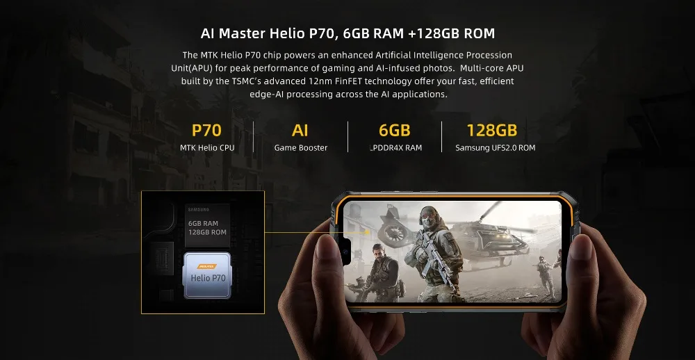 Doogee S68 Pro, 6 ГБ, 128 ГБ, мобильный телефон, Android 9,0, 5,84 дюймов, четыре ядра, 6300 мАч, камера 21 МП, сканер отпечатков пальцев, смартфон Wiless Charge, 4G
