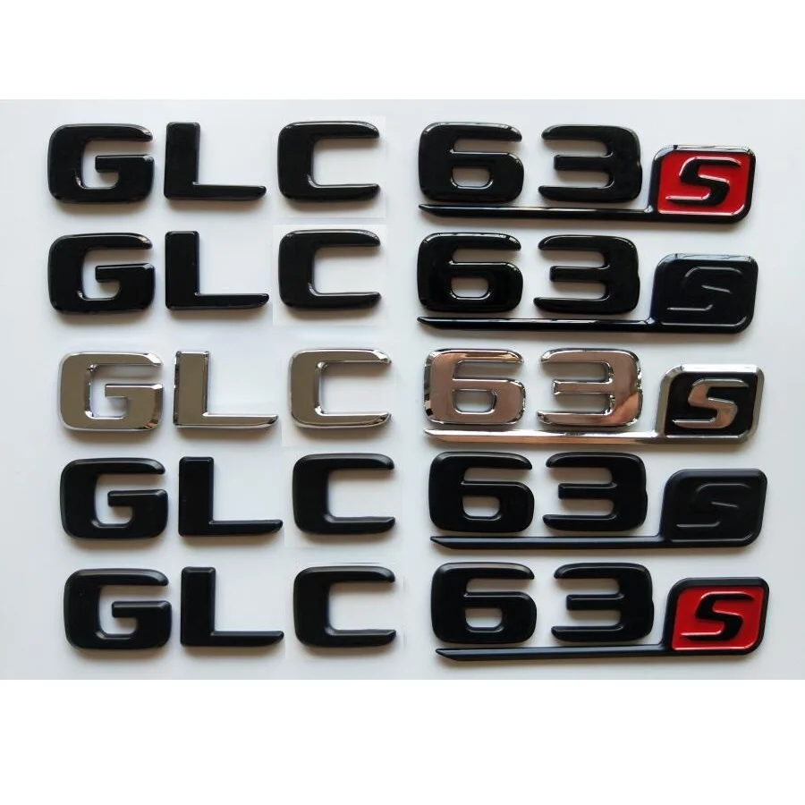 

Chrome Black New Font Flat Letters for Mercedes Benz W253 X253 C253 GLC63 S AMG Trunk Rear Number Emblems