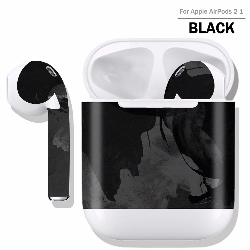 Потрясающая пленка для Air pods pro, чехол-наклейка для airpods 3 2 1, защитный чехол с защитой от пыли для AirPods Pro, защитный чехол - Цвет: A Black Airpods 2 1
