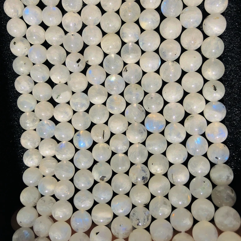 

Natural Rainbow Moonstone 8mm Round Gem stone Loose Beads With Dot,For jewelry DIY 15.5"/string
