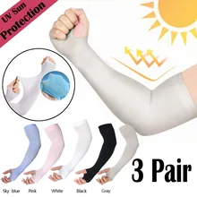 3 пары Велоспорт Солнцезащитный крем анти-УФ дышащий гольф Верховая езда Защита от солнца манжеты рукава ледяной шелк ткань Спорт на открытом воздухе Фитнес гетры для рук