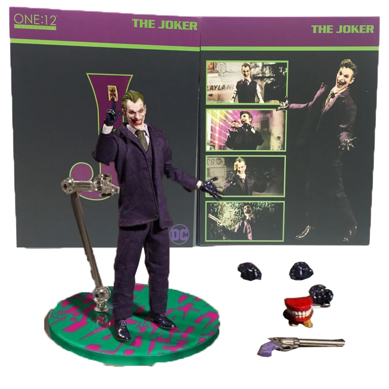 6inch 15cm MEZCO Batman One:12 DC Comics The Dark Knight Batman The Joker Action Figure Model Toy D