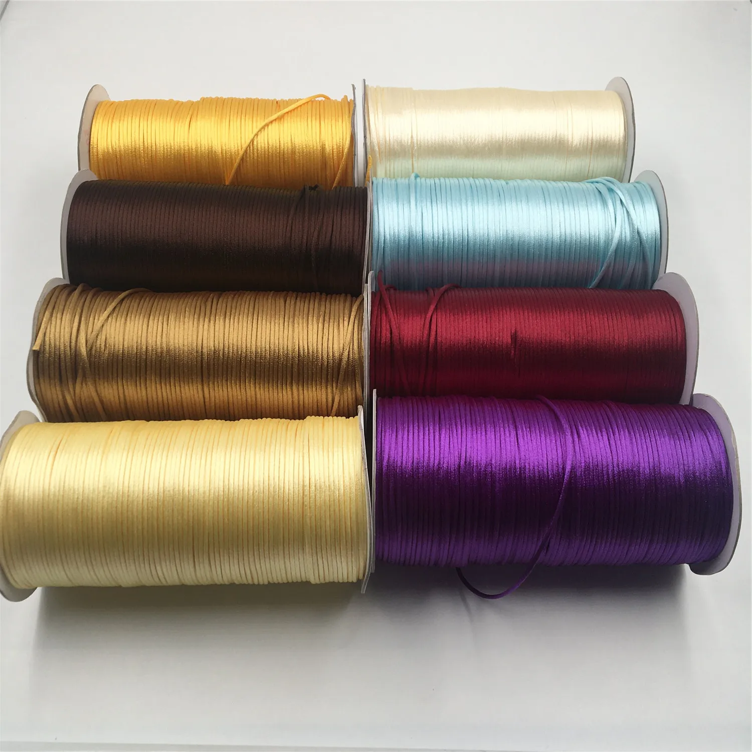 2MM  Chinese Knot Line Cord Silk Satin Nylon Cord 35colors for DIY String Necklace Bracelets 20meters Lot