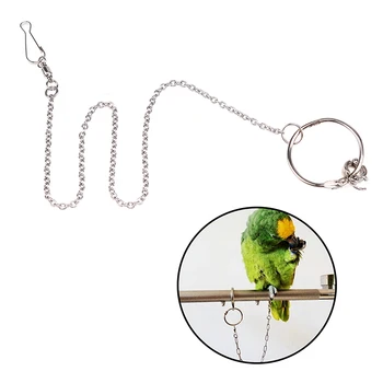 

1PC Stainless Steel Pet Foot Chain with Ring Bird Accessories Pet Foot Anklet Training Harness Parrot Training Behaviour Toy