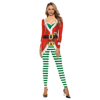 

Sexy Digital Print Mrs Santa Claus Christmas Jumpsuits for Women Funny 3D Printed Christmas Party Xmas Santa Claus Jumpsuit