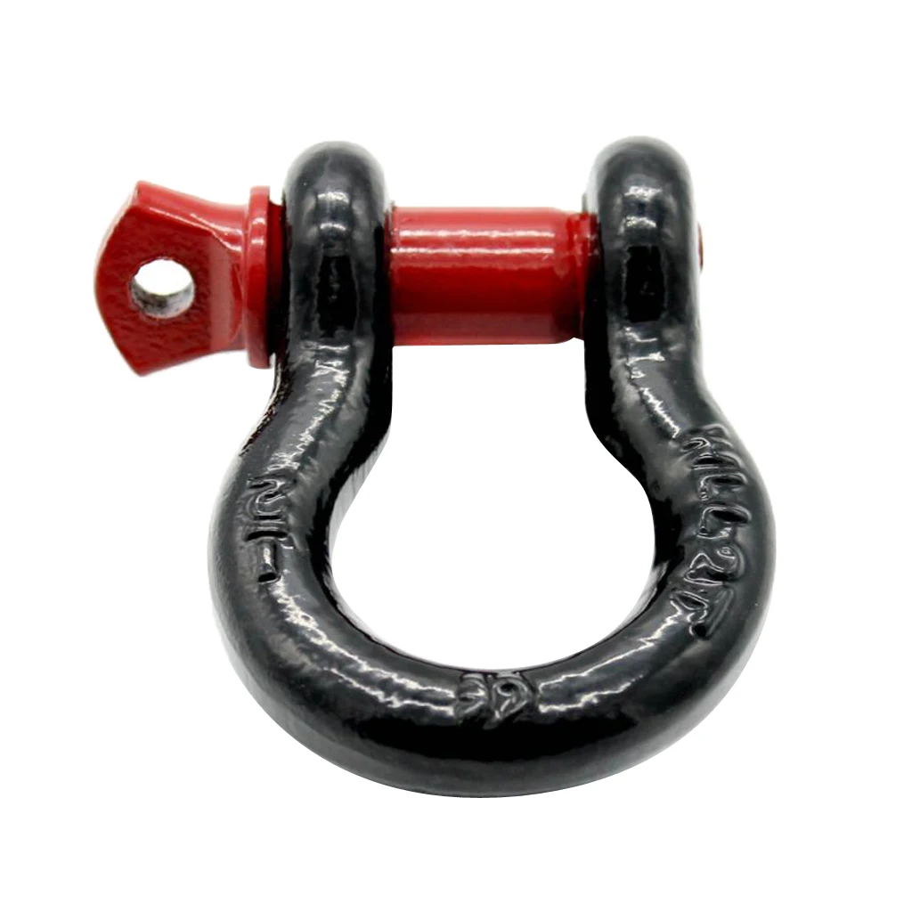 3/4' Bumper Tow Trailer Hook 2 Ton D-Ring Bow Shackle Red Black