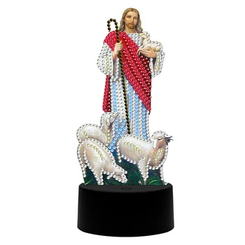 

Gift Diamond Painting Lamp LED DIY Home Decor Mosaic Embroidery Night Light Cross Stitch 7 Colors 3D Living Room Small USB Cable