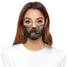 Mascarilla facial reutilizable con estampado divertido, ajustable, a prueba de viento, con filtro Pm25, para protección contra virus, Unisex