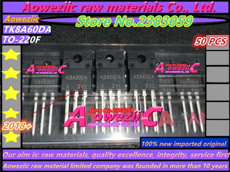 Aoweziic+ 50 шт. новые импортные оригинальные K8A60DA TK8A60DA TO-220F жидкокристаллический полевой эффект транзистор 8A 600 в