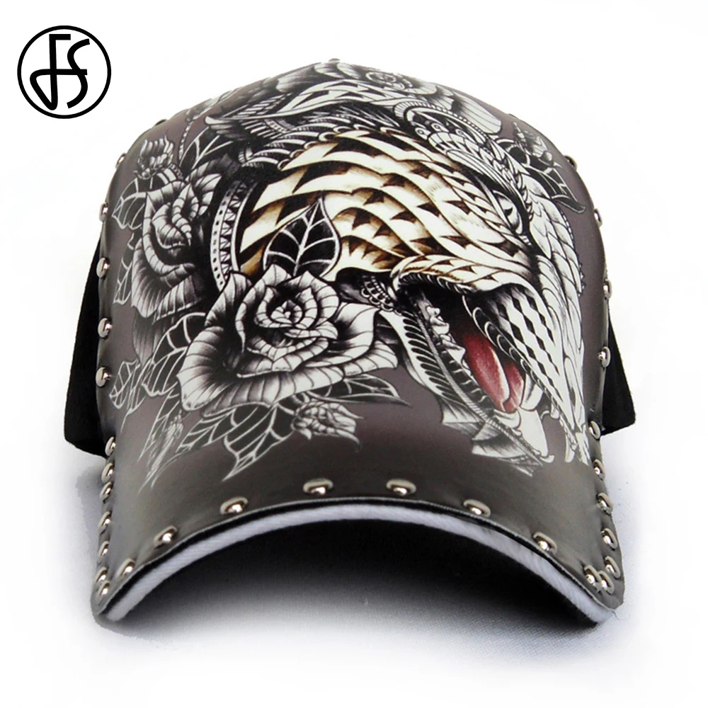 3D Leopard Cap FS 3D печать китайский дракон бейсболка s для женщин с заклепками уличная Мужская кепка s и шляпы хип-хоп кепка Snapback Bone - Цвет: 3D Leopard Cap