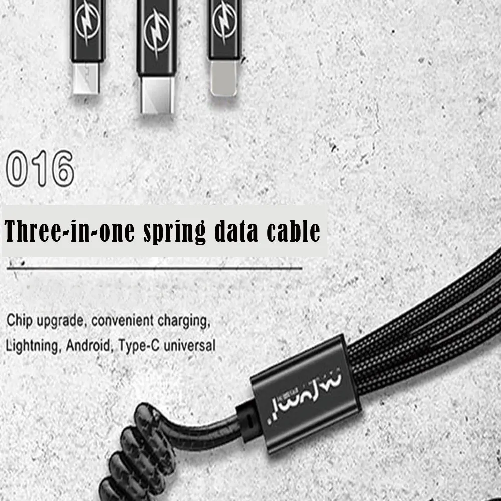 3 в 1 USB кабель для зарядки для мобильного телефона Micro Lightning type C штекер передачи данных линия быстрой зарядки Шнур адаптер разъем cl