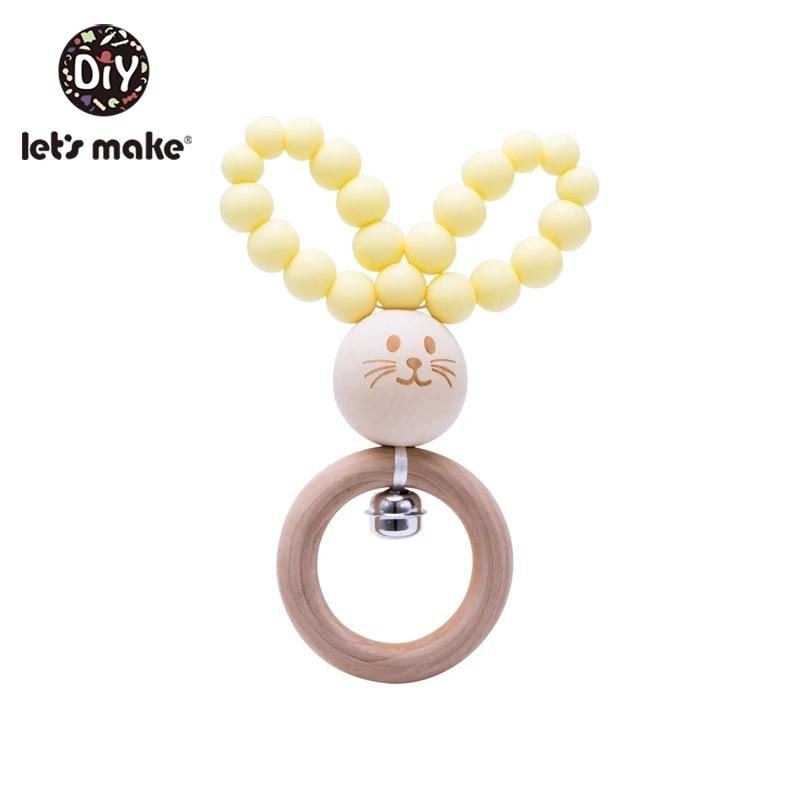 Candy yellow Let'S Make деревянные детские игрушки, погремушки для младенцев, кровать Колокольчик для детской кровати Bpa бесплатно деревянные Прорезыватели 0-12 месяцев Новорожденные Детские коляски игрушки - Цвет: Candy yellow