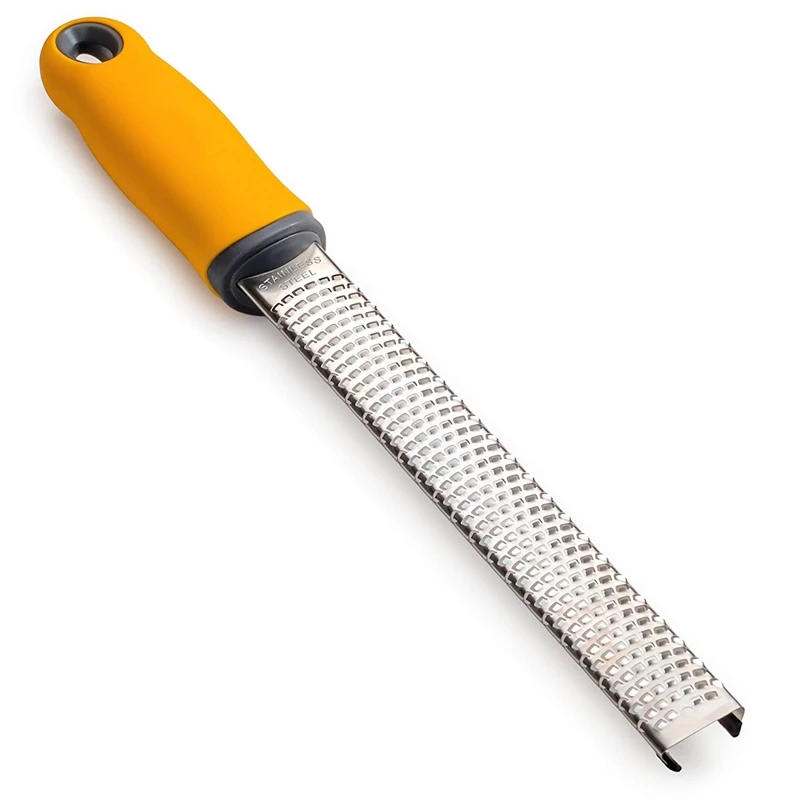 

Pro Citrus Lemon Zester & Cheese Grater - Parmesan Cheese,Lemon,Ginger,Garlic,Nutmeg,Chocolate,Vegetables,Fruits - Razor-Sharp S