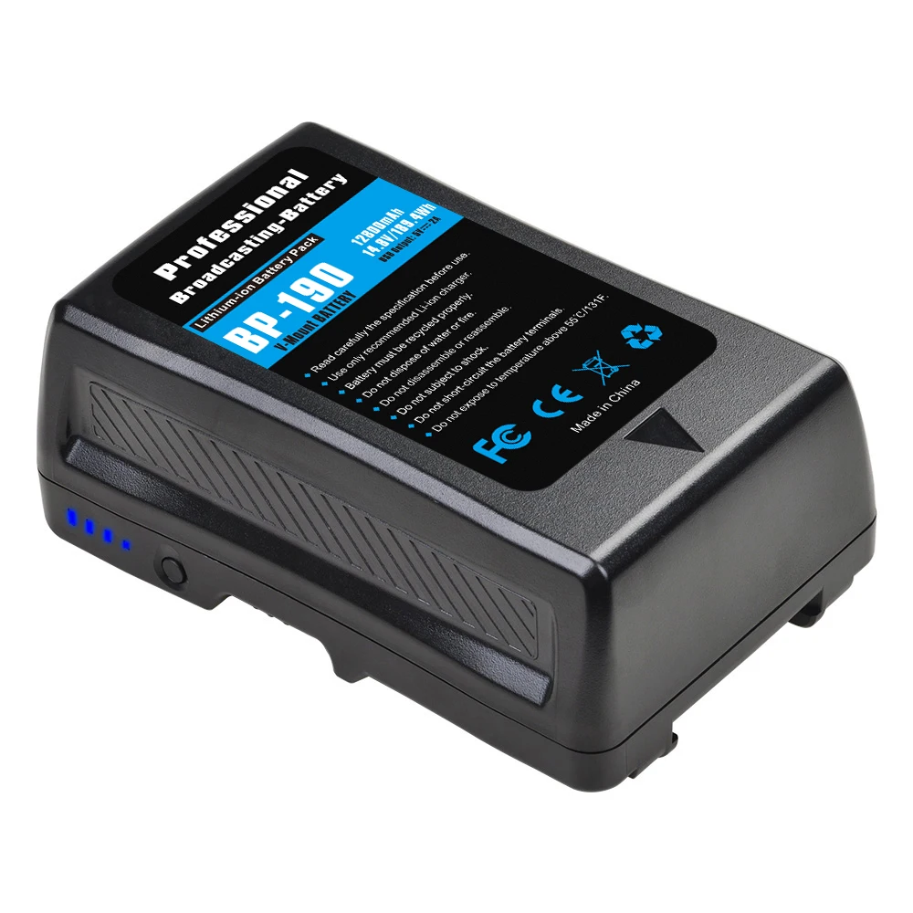 BP-190 V Mount Battery With D-Tap Charger for Sony Broadcast Camcorder HDCAM XDCAM BL-BP150 BP-150S LED Video Light