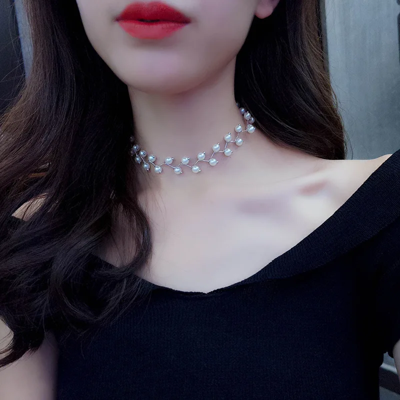Lisa модное женское ожерелье-чокер 2019 элегантное жемчужное ожерелье на ключице