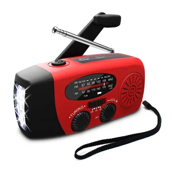 

Portable FM Radio Hand Crank Self Powered AM/FM/NOAA Solar Emergency Radios with 3 LED Flashlight 1000mAh Power Bank