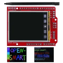 2.2 polegada tft lcd módulo de exibição tela toque escudo a bordo sensor temperatura + caneta para arduino uno r3/mega 2560 r3/leonardo