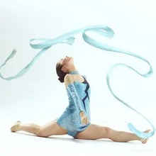 4 м лента для гимнастики разноцветные гимнастические танцевальная лента ритмическое Искусство гимнастический костюм стример твирлинг стержень палка тренажерный зал тренировочные Инструменты