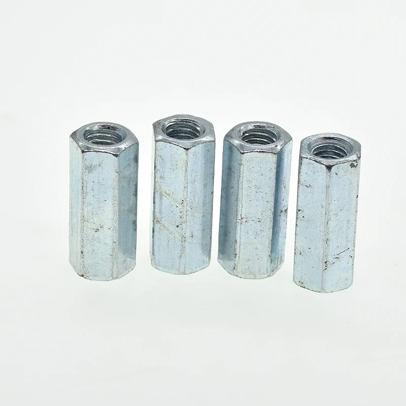 Tuerca Hexagonal Larga Galvanizada Para Acoplamiento De Varillas - Roscas M18 M20 M22 M24 - 1 Pieza