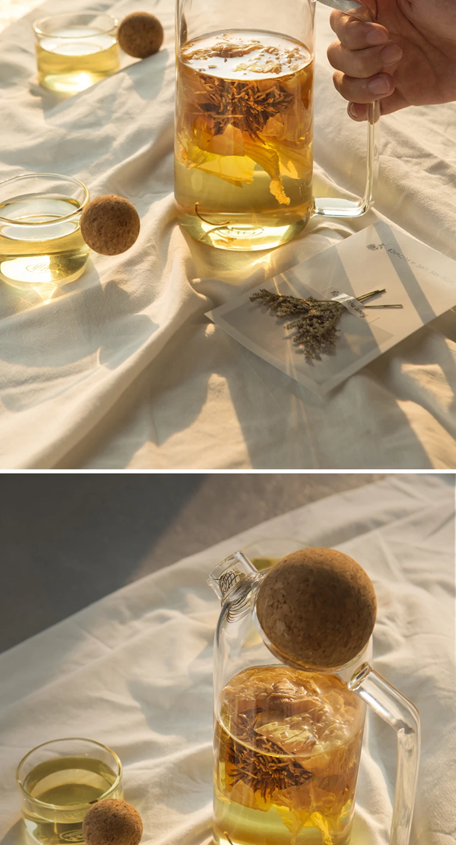 Glass Teapot Large Capacity Cold Water Kettle With Lid Water Bottle Cup Set Home Pitcher Kitchen Glass Fruit Juice Jug Drinkware