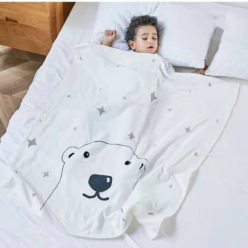 Детское банное полотенце, хлопок, ежемесячные мягкие одеяла, одежда для мальчиков и девочек, фламинго, вещи для новорожденных, одеяло, Cobertor Infantil Inbakeren - Цвет: Big Bear