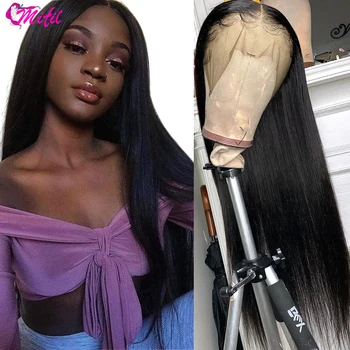 

Mifil Glueless Brazilian Straight Lace Front Human Hair Wigs Pre Plucked 360 Lace Frontal Wig 150 Density Transparent Lace Wig