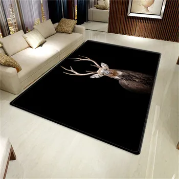 

Nordic Elk 3D Animal Big Carpet For Living Room Soft Anti-slip Carpet Carpet On Sponge Mat Bethroom Kitchen The Floor Room Boys
