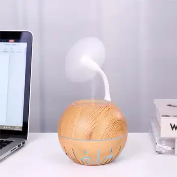 

330ml USB Ultrasonic Air Humidifier Wood Grain Electric Aroma Essential Oil Diffuser Air Freshener Home Cool Mist Maker for Home