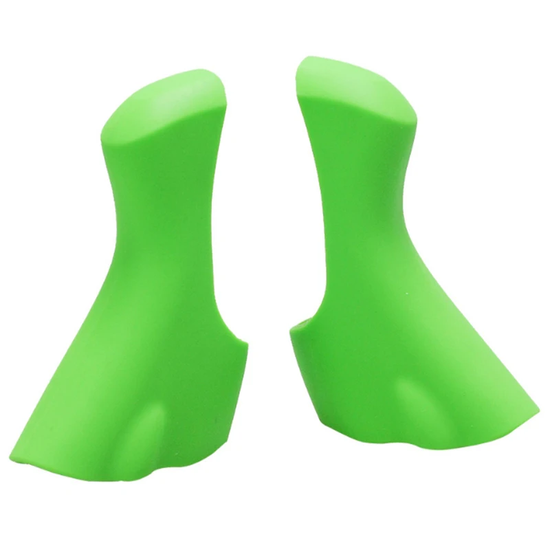 Handlebar Dual Control Lever Derailleur Levers Bracket Cover Fit For Shimano 4700 5800 6800 Brake Shift Lever Silica Gel - Цвет: Green