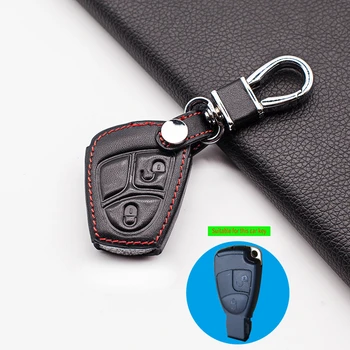 

Carrying Soft Leather Key Car Key Chain Case Cover For Mercedes Benz W169 CLASS TO B C E S R C200E 260L GLK300 2 Button