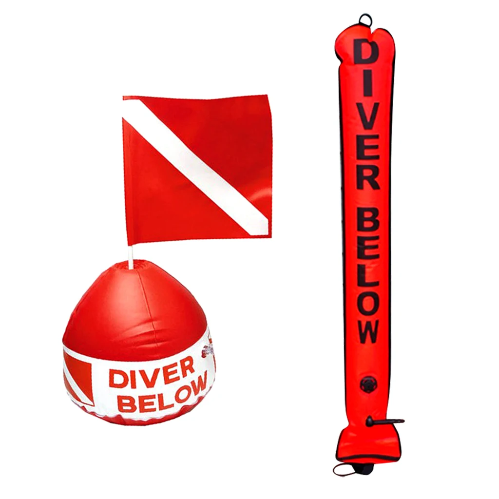 4FT Orange Scuba Diving(SMB) Surface Marker Buoy& Dive Inflatable Buoy Float Flag