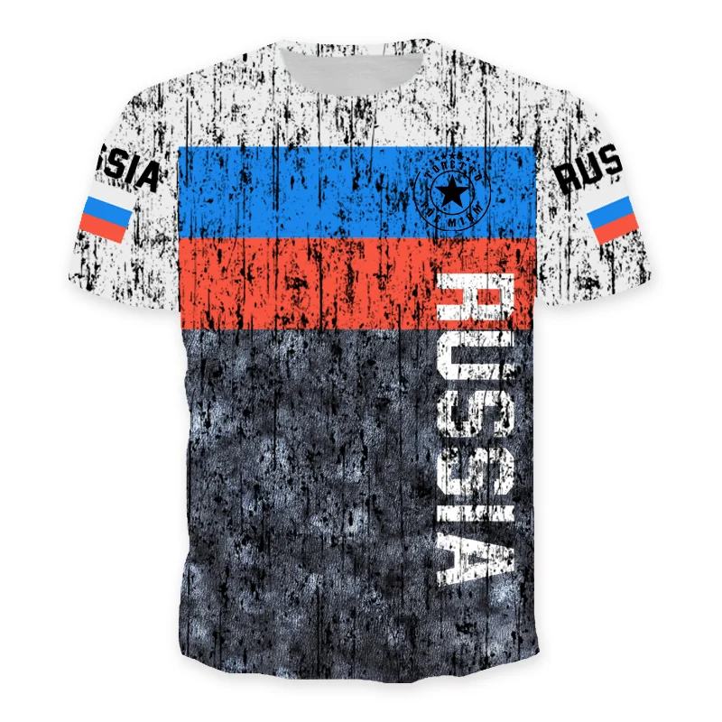 3D printed Russian T-shirt men summer short-sleeved German men shirt patriotic male cotton T shirt men Boutique clothing tee